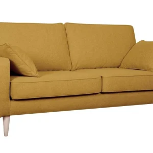 garantis authentique Canapé Scandinave 3 Places En Tissu Jaune Cumin Et Bois Clair PAPEL 9