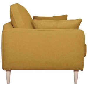 garantis authentique Canapé Scandinave 3 Places En Tissu Jaune Cumin Et Bois Clair PAPEL 11