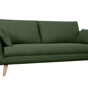 Canapé Scandinave 3 Places En Tissu Kaki Et Bois Clair CREEP 9
