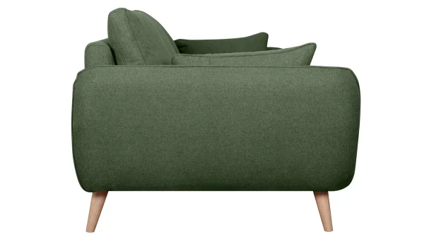Canapé Scandinave 3 Places En Tissu Kaki Et Bois Clair CREEP 4