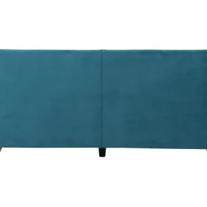 Canapé Scandinave 3 Places En Tissu Velours Bleu Pétrole Et Bois Clair EKTOR 15