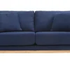 Canapé Scandinave Déhoussable 2 Places En Tissu Bleu Foncé Et Bois Clair OSLO magasin 23