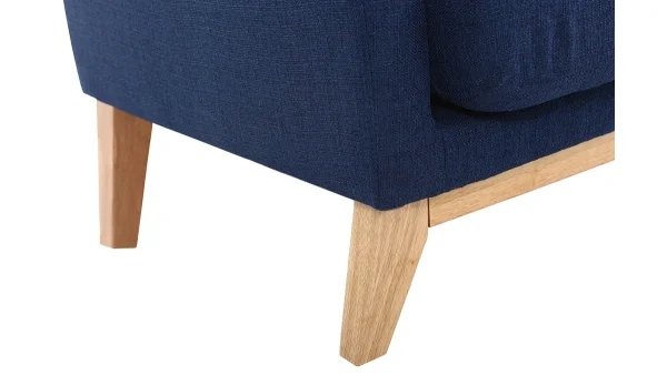 Authentic Original licence Canapé Scandinave Déhoussable 2 Places En Tissu Bleu Foncé Et Bois Clair OSLO 6