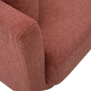 Canapé Scandinave Déhoussable 2 Places En Tissu Effet Velours Texturé Terracotta Et Bois Clair OSLO 17