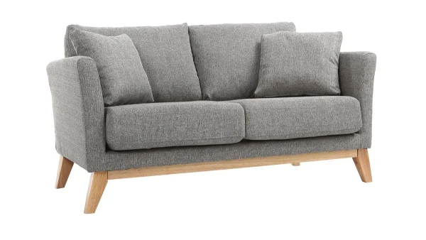 aux meilleurs prix Canapé Scandinave Déhoussable 2 Places En Tissu Gris Et Bois Clair OSLO 3