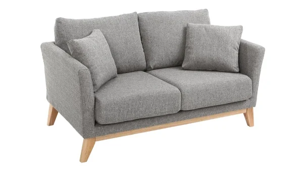 aux meilleurs prix Canapé Scandinave Déhoussable 2 Places En Tissu Gris Et Bois Clair OSLO 4