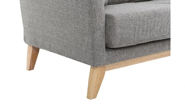 aux meilleurs prix Canapé Scandinave Déhoussable 2 Places En Tissu Gris Et Bois Clair OSLO 6