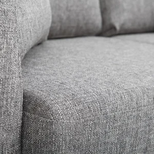 aux meilleurs prix Canapé Scandinave Déhoussable 2 Places En Tissu Gris Et Bois Clair OSLO 21