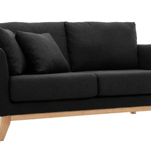 garantis authentique Canapé Scandinave Déhoussable 2 Places En Tissu Gris Foncé Et Bois Clair OSLO 11