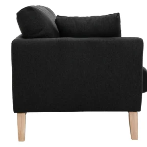 garantis authentique Canapé Scandinave Déhoussable 2 Places En Tissu Gris Foncé Et Bois Clair OSLO 13