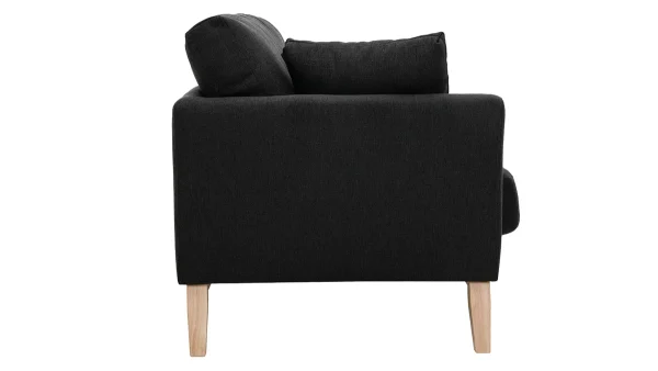 garantis authentique Canapé Scandinave Déhoussable 2 Places En Tissu Gris Foncé Et Bois Clair OSLO 4