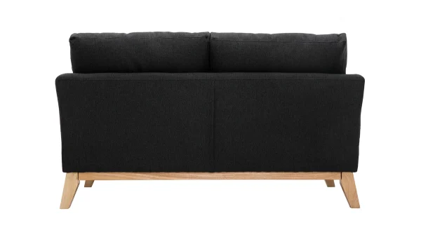 garantis authentique Canapé Scandinave Déhoussable 2 Places En Tissu Gris Foncé Et Bois Clair OSLO 5