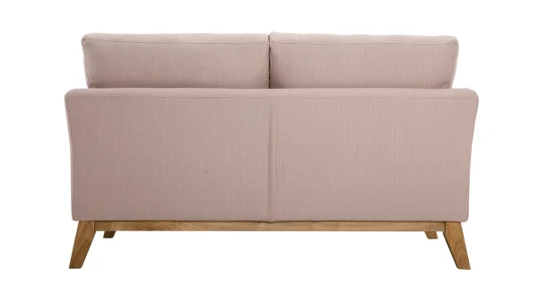 Canapé Scandinave Déhoussable 2 Places En Tissu Rose Et Bois Clair OSLO 5