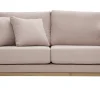Canapé Scandinave Déhoussable 2 Places En Tissu Rose Et Bois Clair OSLO 22