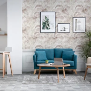Canapé Scandinave Déhoussable 2 Places En Tissu Rose Et Bois Clair OSLO 19