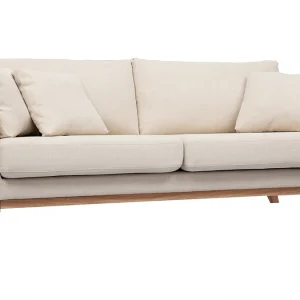 Canapé Scandinave Déhoussable 3 Places En Tissu Beige Et Bois Clair OSLO Prestation Et Rapide 13