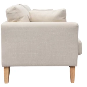 Canapé Scandinave Déhoussable 3 Places En Tissu Beige Et Bois Clair OSLO Prestation Et Rapide 15
