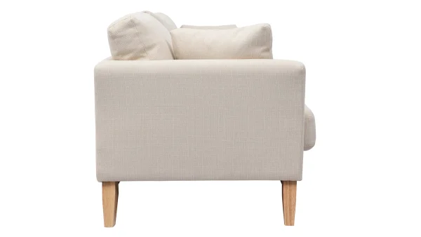 Canapé Scandinave Déhoussable 3 Places En Tissu Beige Et Bois Clair OSLO Prestation Et Rapide 4