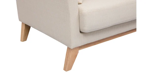 Canapé Scandinave Déhoussable 3 Places En Tissu Beige Et Bois Clair OSLO Prestation Et Rapide 7