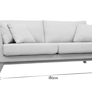 Canapé Scandinave Déhoussable 3 Places En Tissu Beige Et Bois Clair OSLO Prestation Et Rapide 25