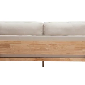 soldes ligne Canapé Scandinave Déhoussable 3 Places En Tissu Blanc Crème Et Bois Clair KYO 15