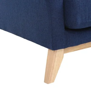 Canapé Scandinave Déhoussable 3 Places En Tissu Bleu Foncé Et Bois Clair OSLO shopping pas cher 21