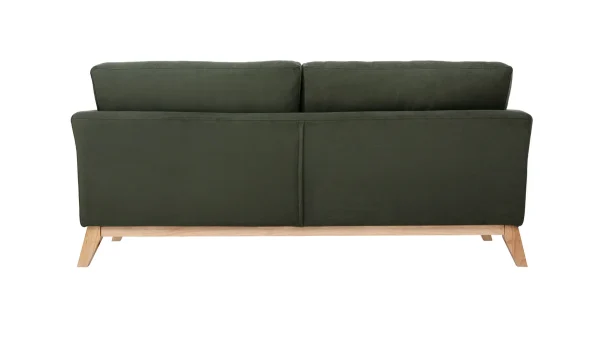 garantis authentique Canapé Scandinave Déhoussable 3 Places En Tissu Effet Velours Kaki Et Bois Clair OSLO – Miliboo & Stéphane Plaza 6