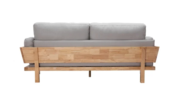 acheter en ligne Canapé Scandinave Déhoussable 3 Places En Tissu Gris Clair Et Bois Clair KYO 5