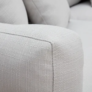 acheter en ligne Canapé Scandinave Déhoussable 3 Places En Tissu Gris Clair Et Bois Clair KYO 18