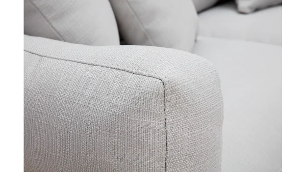 acheter en ligne Canapé Scandinave Déhoussable 3 Places En Tissu Gris Clair Et Bois Clair KYO 6