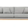 Canapé Scandinave Déhoussable 3 Places En Tissu Gris Clair Et Bois Clair OSLO 20