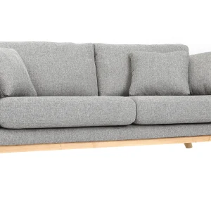 Canapé Scandinave Déhoussable 3 Places En Tissu Gris Clair Et Bois Clair OSLO ﻿soldes 12