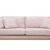 vente en ligne pas cher Canapé Scandinave Déhoussable 3 Places En Tissu Rose Et Bois Clair OSLO 29