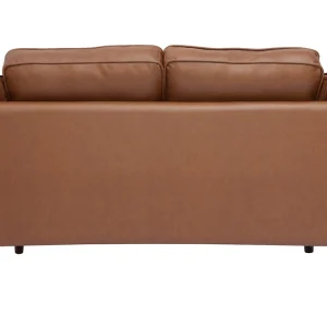 Canapé Vintage 2 Places Cuir Marron Et Bois Foncé BRADLEY 14