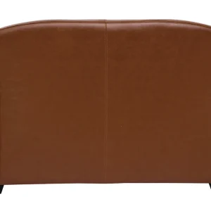 achat pas cher Canapé Vintage 2 Places Marron Et Bois Noir CLUB 15