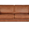 Canapé Vintage 3 Places Cuir Marron Cognac Aspect Vieilli Et Métal Noir SONNY 23