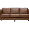 online boutique Canapé Vintage 3 Places Cuir Marron Et Bois Foncé BRADLEY 23