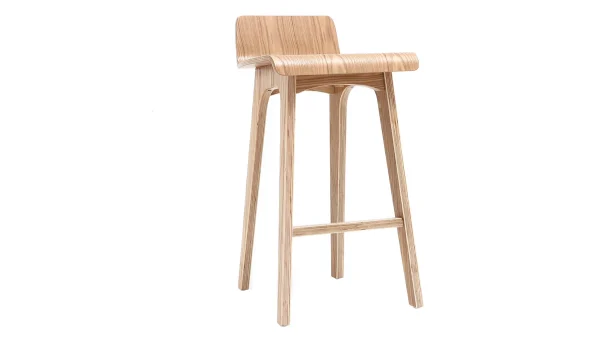 france en ligne Chaise De Bar Scandinave Bois Naturel H65 Cm BALTIK 3