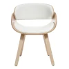 Chaise Design Blanc Et Bois Clair BENT 26