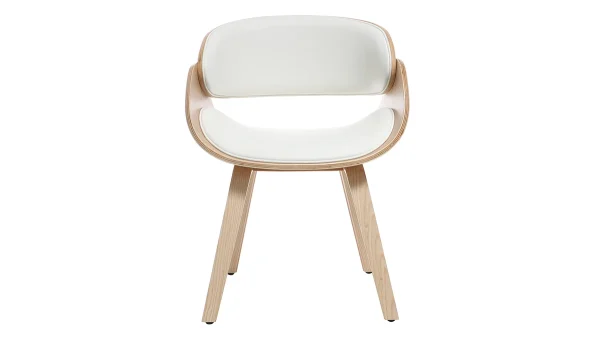 Chaise Design Blanc Et Bois Clair BENT 1