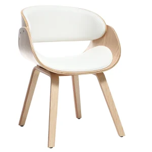 Chaise Design Blanc Et Bois Clair BENT 13