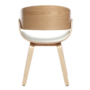 Chaise Design Blanc Et Bois Clair BENT 17