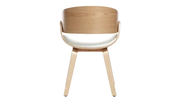 Chaise Design Blanc Et Bois Clair BENT 5
