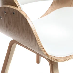 Chaise Design Blanc Et Bois Clair BENT 19