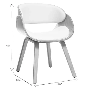 Chaise Design Blanc Et Bois Clair BENT 25