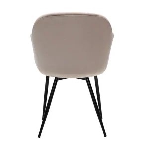 à prix réduits Chaise Design En Tissu Velours Taupe Et Métal Noir MILLY 15
