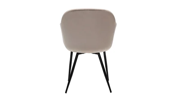 à prix réduits Chaise Design En Tissu Velours Taupe Et Métal Noir MILLY 5