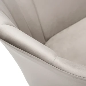 à prix réduits Chaise Design En Tissu Velours Taupe Et Métal Noir MILLY 17