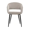 mode pas cher Chaise Design En Tissu Velours Taupe Et Métal Noir PRISMA 26