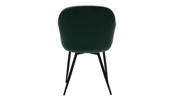 Chaise Design En Tissu Velours Vert Et Métal Noir MILLY outlet soldes 5